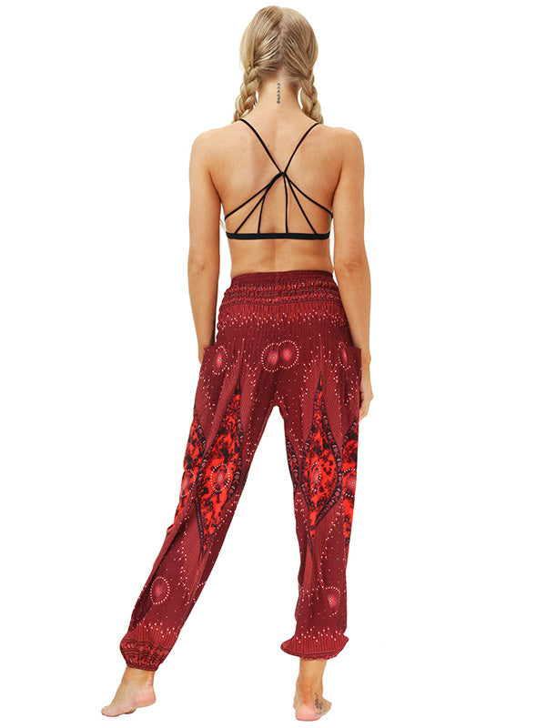 Bohemia Printed Elastic High Waisted Knickerbockers& Yoga Pants