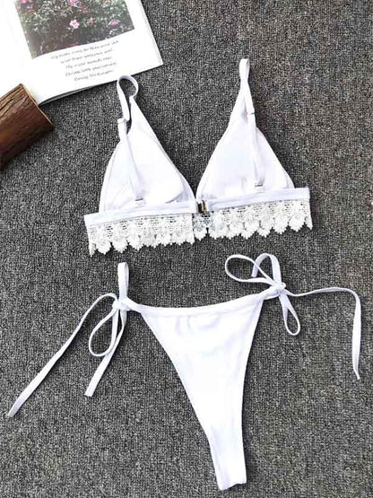 Triangle Lace Top With Panty Bikini Set