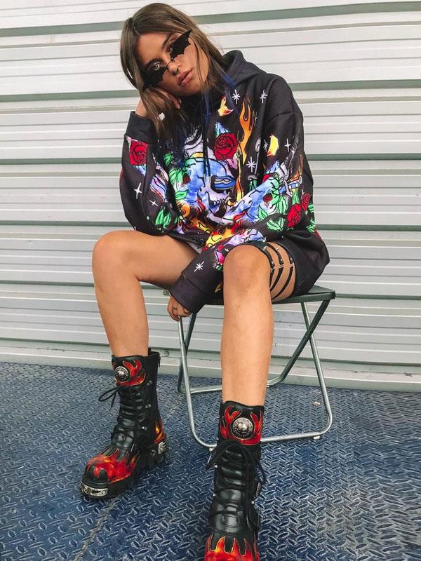 Digital Floral Printed Sports Sweatshirt