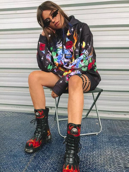 Digital Floral Printed Sports Sweatshirt