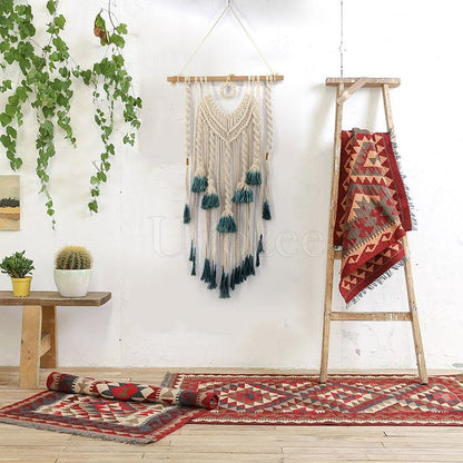 Tie-dyed Colorful Tasseled Crochet Decoration