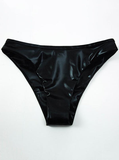 Solid Color Light Skin Vest Split Bikini Swimsuit