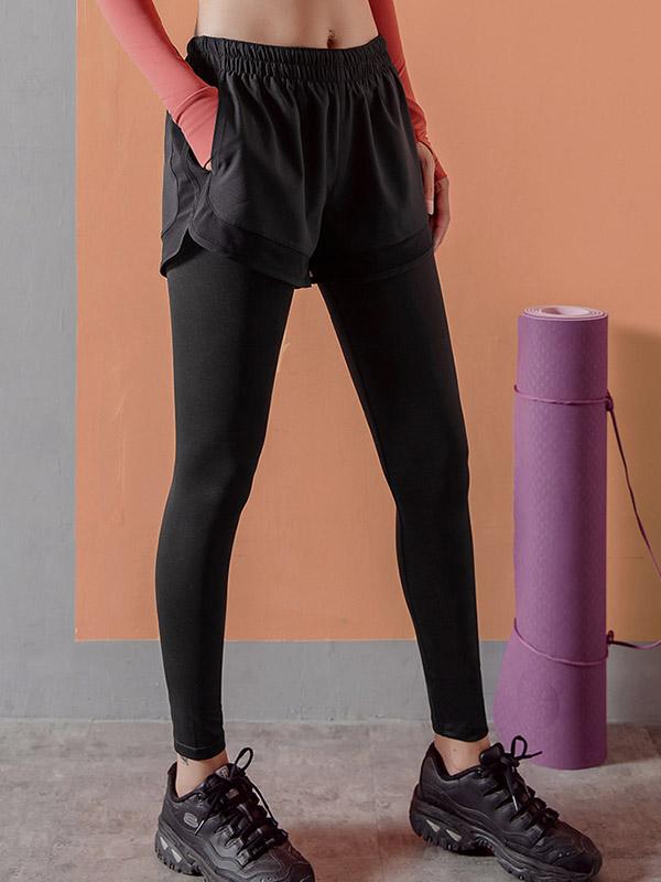 Wrap Solid False Two Yoga Leggings
