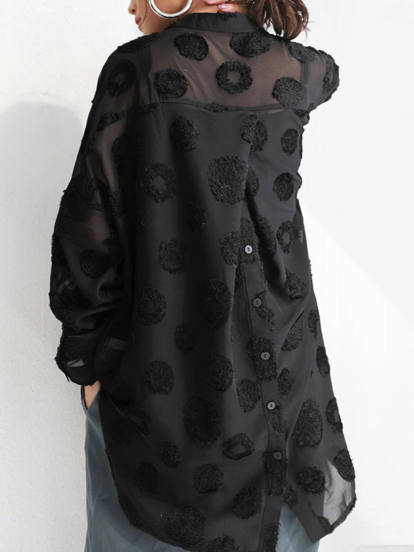 Stylish Buttoned Stand Collar Long Sleeves Blouse Tops