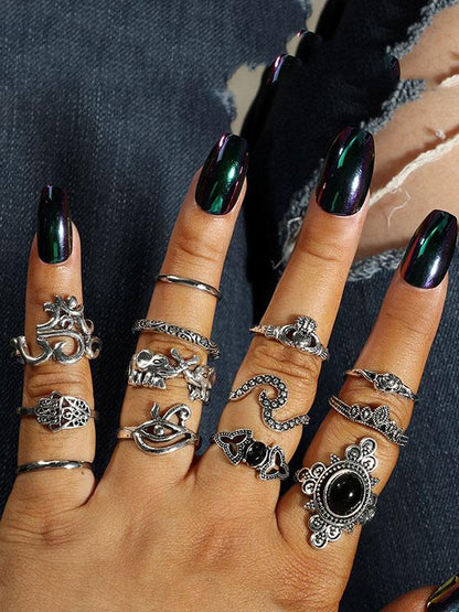Vintage 13pcs Multi Shape Rings Accessories