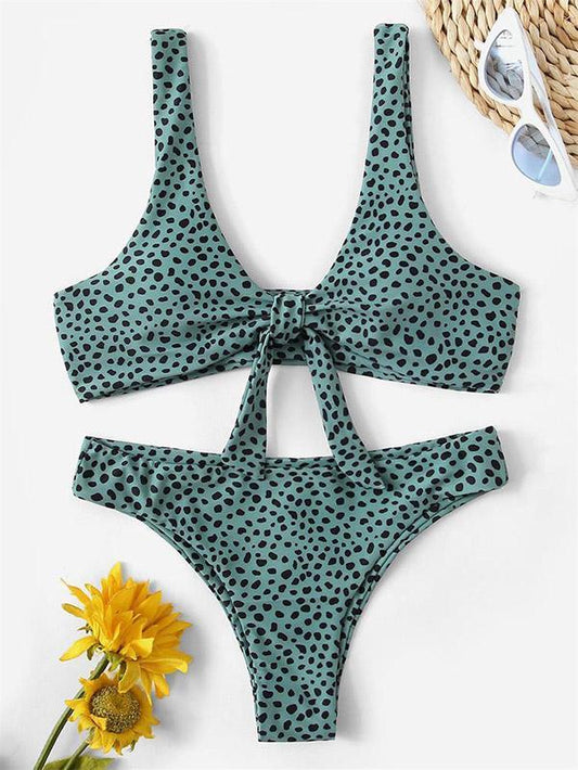 Polka-dot Knot Bikinis Swimwear