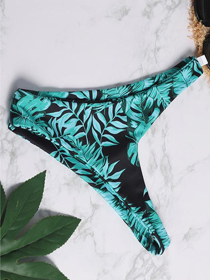 Smocked Printed Bikini Swimsuit