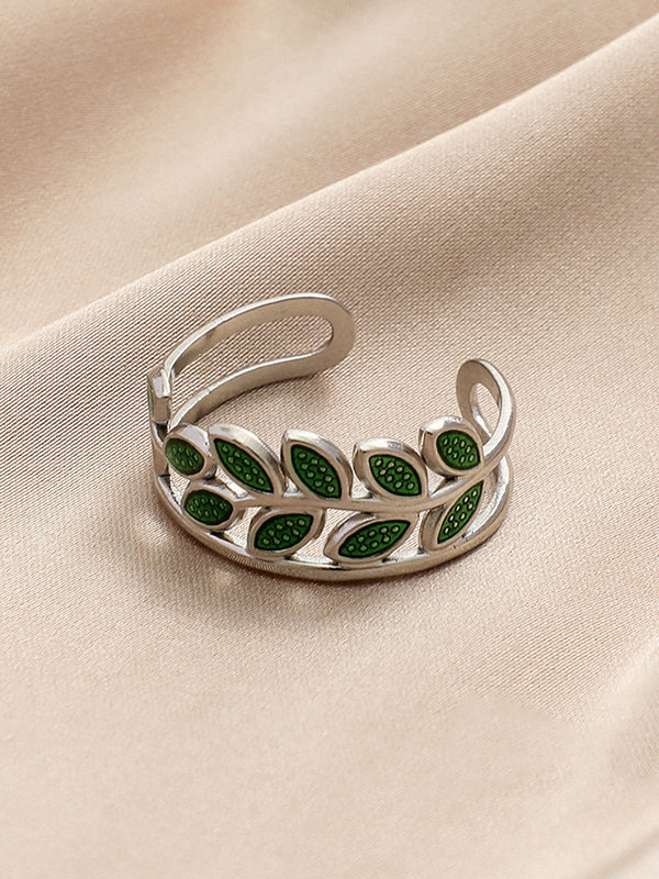 Original Leaf Shape Hollow Ring