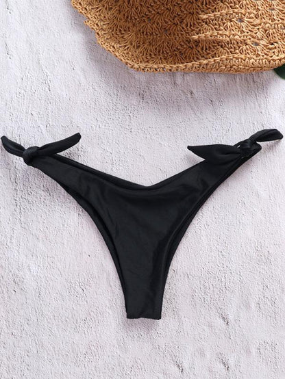 Plaid Bow-embellished Empire Bikinis Swimwear