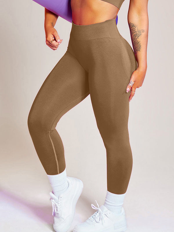Wrap High Waisted Solid Color Leggings