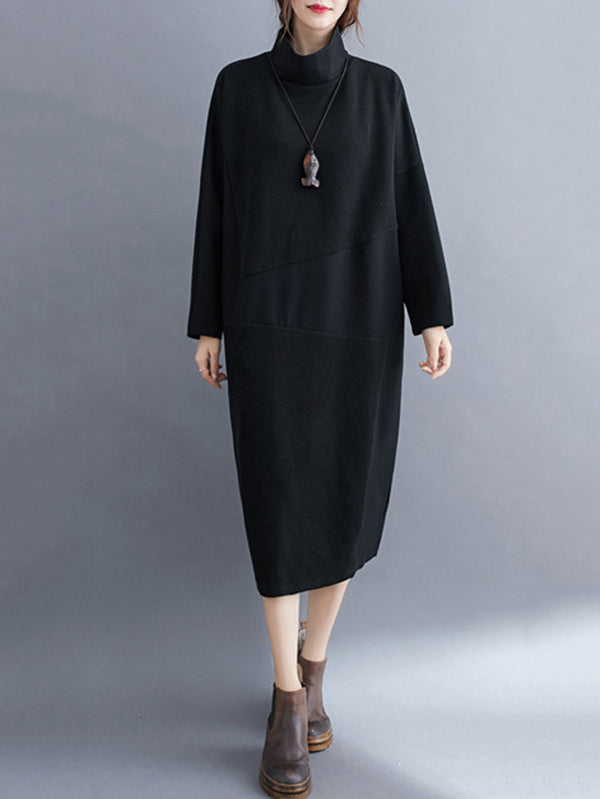 Original Split-Joint Round-Neck Dress