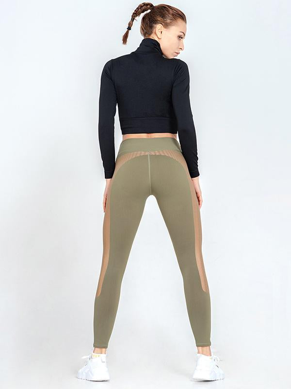 Solid Zipper Quick Dry Short Yoga Tops