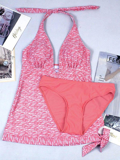 Halter-neck Printed Tankinis Swimwear