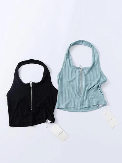 Sexy Bare Midriff Halterneck Tank