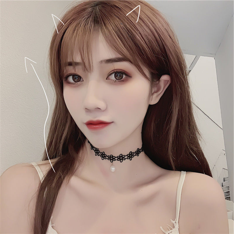 WHOLESALE black flower necklace