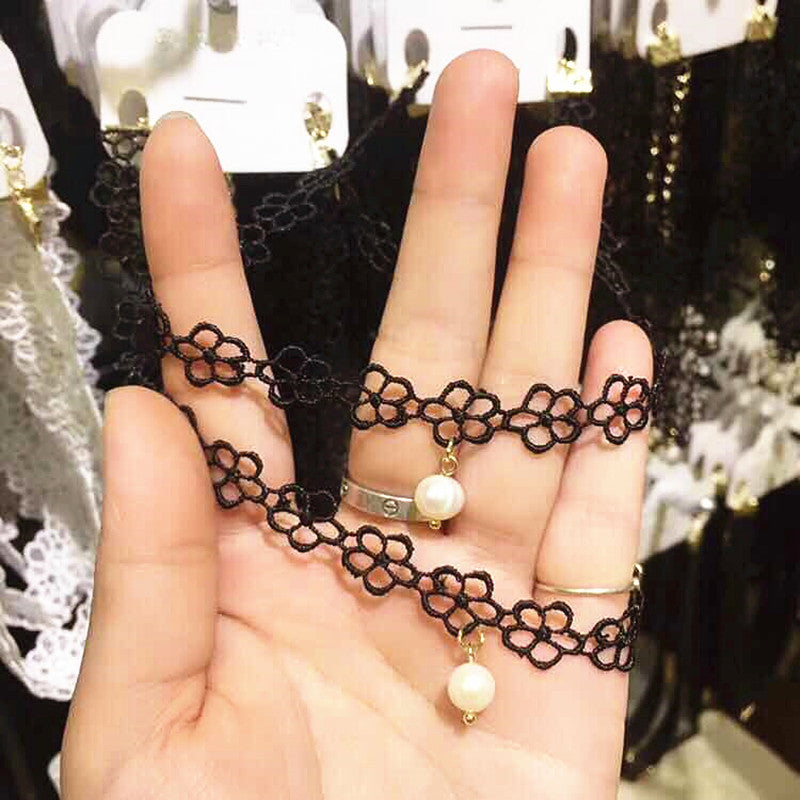 Wholesale Black Flower Necklace