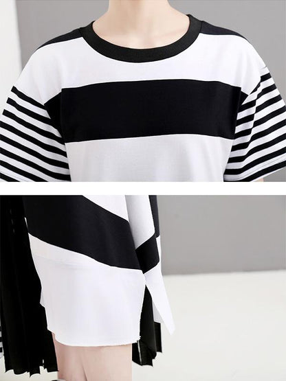 Original Asymmetric Striped Dress