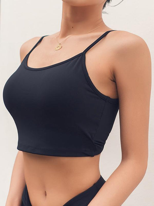 Sexy Solid Spaghetti-Neck Backless Yoga Tops