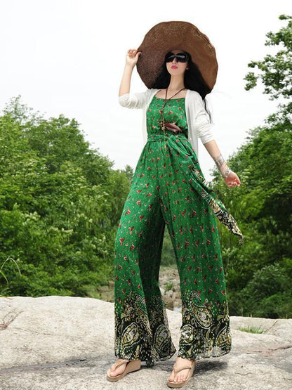 Elegant Floral-Print Slim Fit Stripes Off-Shoulder Lace-Up Maxi Dress