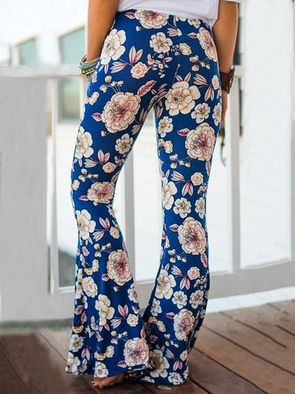Popular Floral Printed Bell-Bottom Pant