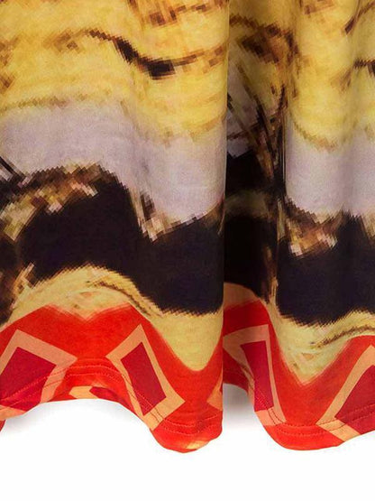 Bohemia Printed Big Hemline Skirt Bottoms