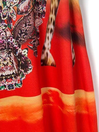 Bohemia Printed Big Hemline Skirt Bottoms