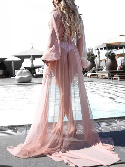 Pretty Chiffon See-through Long Cover-Ups