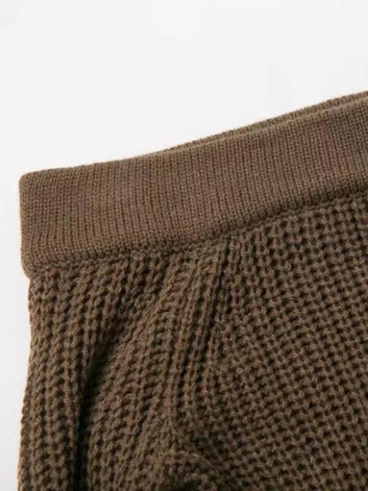 Knitting Off-the-shoulder Puff Sleeves Sweater Tops