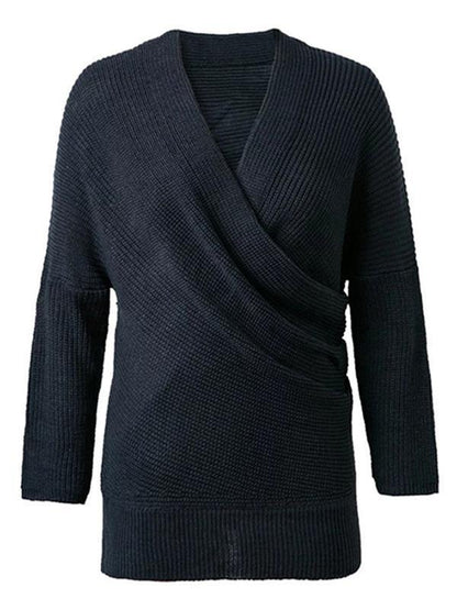 4 Colors Knitting V-neck Sweater Tops
