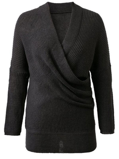 4 Colors Knitting V-neck Sweater Tops