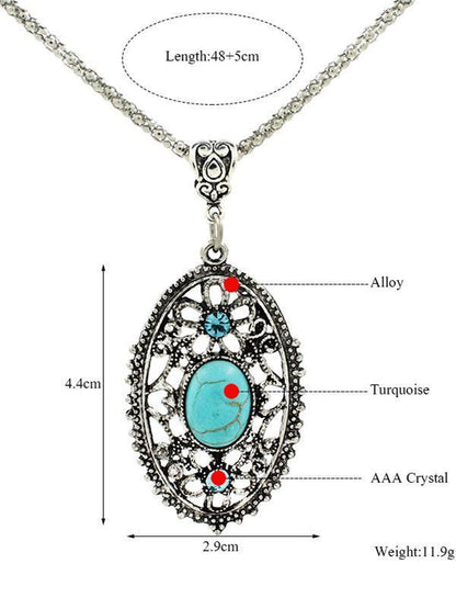 Vintage Hollow Turquoise Necklaces Accessories