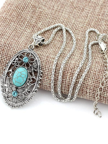 Vintage Hollow Turquoise Necklaces Accessories