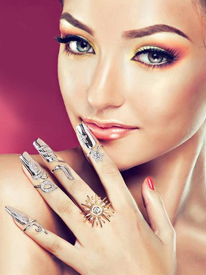Lucky Flower Of Finger-Nails Sterling Sliver Accessories