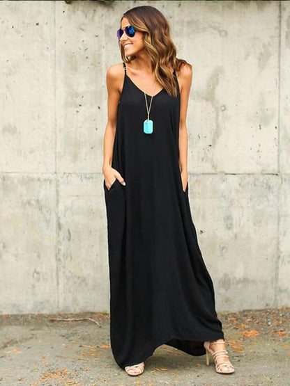 Original Open-neck Long Dress