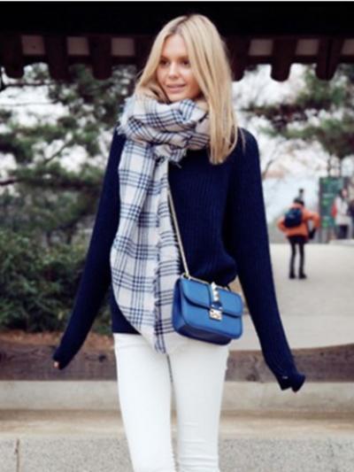 Fashion WarmerChecked Cape Scarf