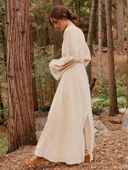 Bohemia Embroidered Loose Maxi Dress