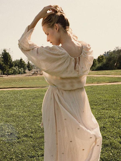 Bohemia Embroidered Loose Maxi Dress