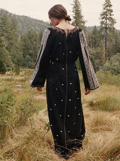 Bohemia Embroidered Loose Maxi Dress