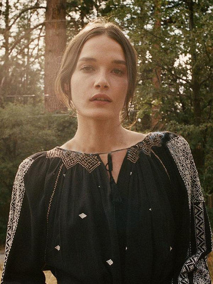 Bohemia Embroidered Loose Maxi Dress