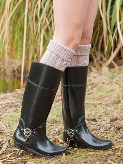 Knitting Over Knee-high Leg Warmer Thermal Stocking