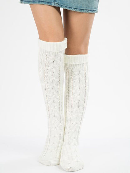 Knitting Over Knee-high Leg Warmer Thermal Stocking