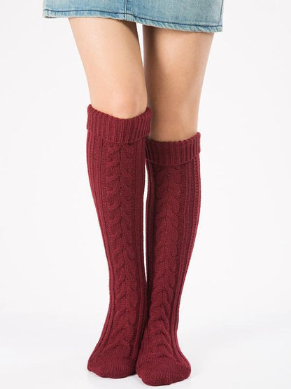 Knitting Over Knee-high Leg Warmer Thermal Stocking