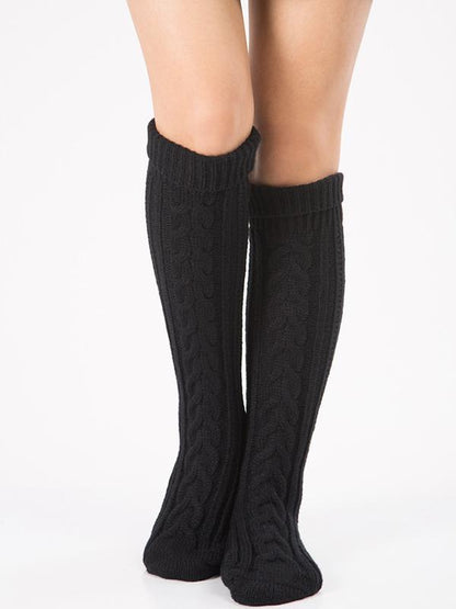 Knitting Over Knee-high Leg Warmer Thermal Stocking