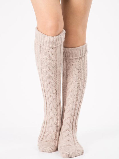 Knitting Over Knee-high Leg Warmer Thermal Stocking