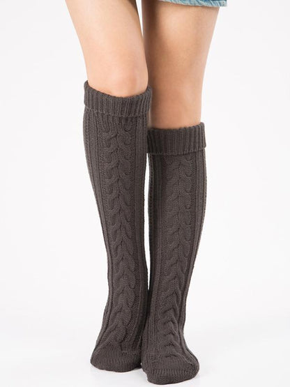 Knitting Over Knee-high Leg Warmer Thermal Stocking