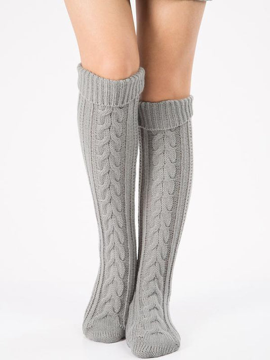 Knitting Over Knee-high Leg Warmer Thermal Stocking