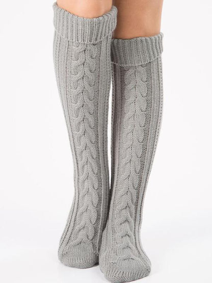 Knitting Over Knee-high Leg Warmer Thermal Stocking