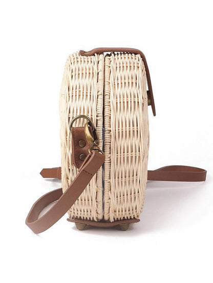 Handmade Round Straw Plaited Article Bag