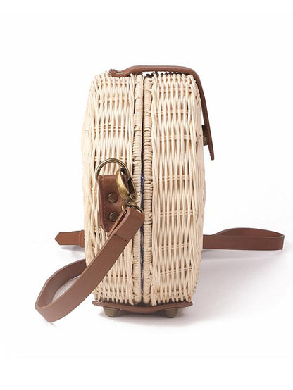 Handmade Round Straw Plaited Article Bohemia Bag