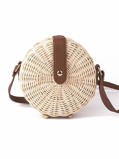 Handmade Round Straw Plaited Article Bag